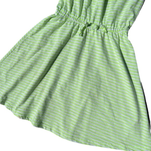 George Girls Green  Striped Cotton Summer Dress Size 7-8 - Picture 3 of 7
